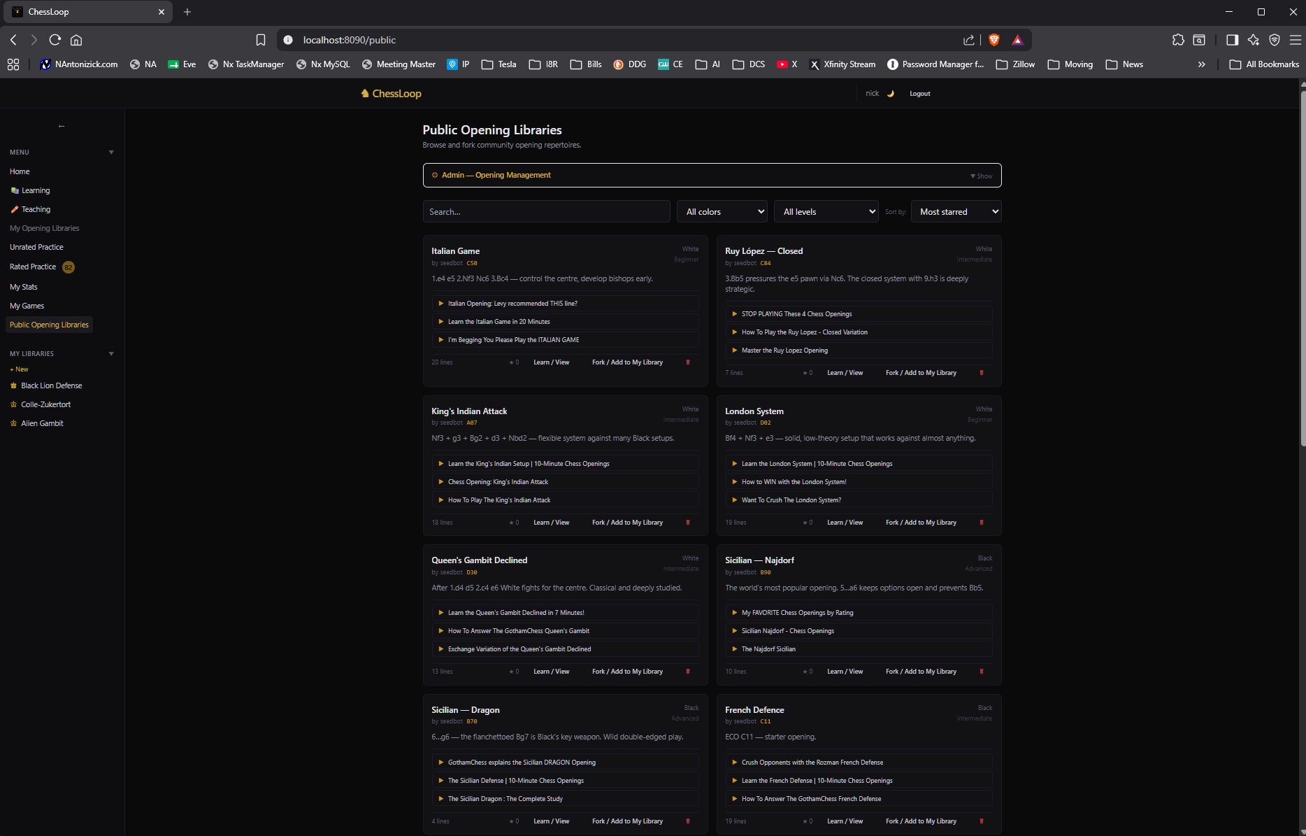 Opening Library Browser
